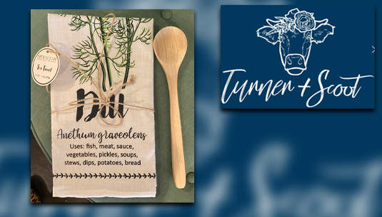 Shiraleah Dill Tea Towel w. Wooden Spoon_Turner and Scoot Shiraleah Dill Tea Towel w. Wooden Spoon_Turner and Scoot