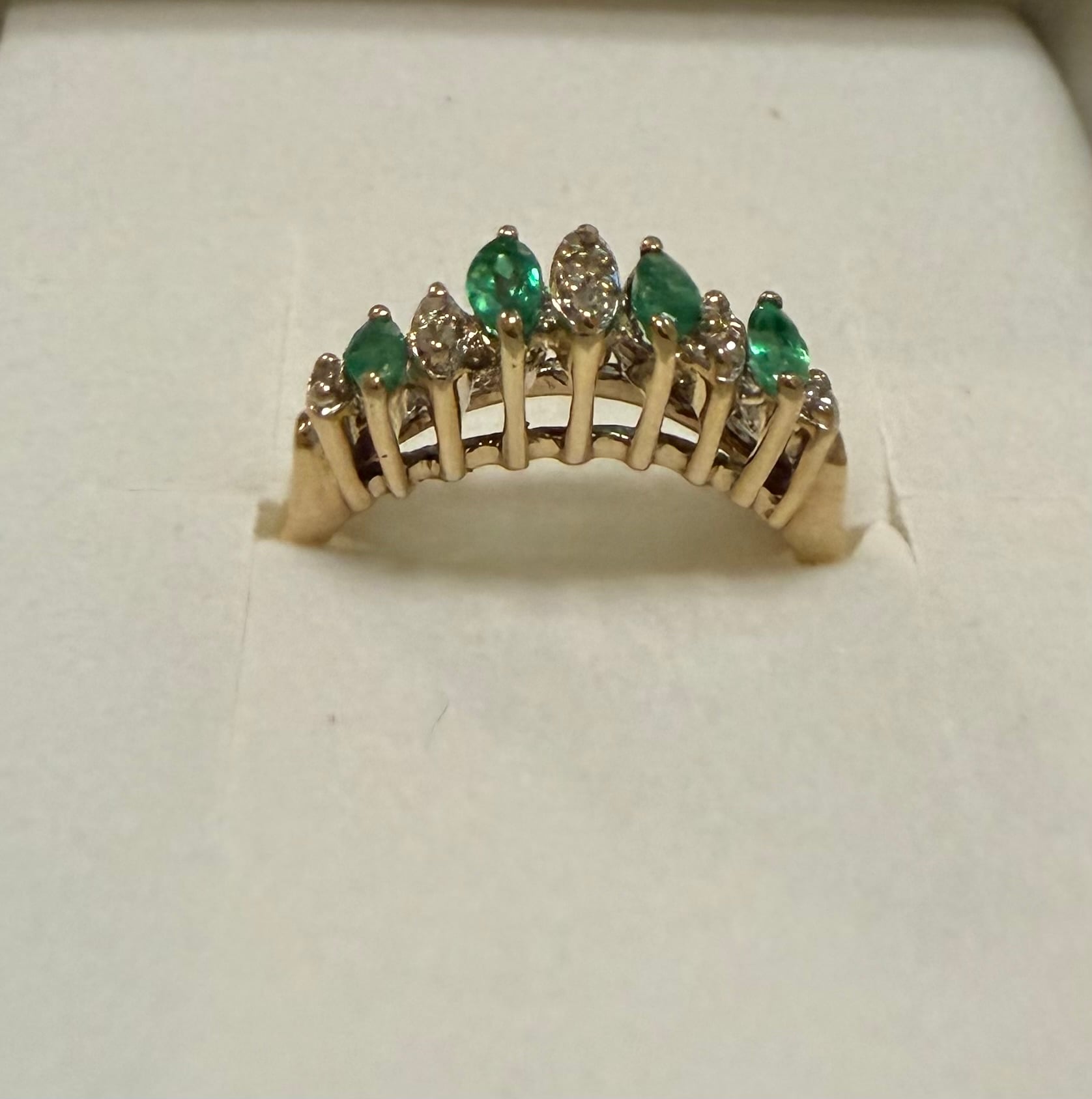 Andrae Diamond and Emerald Ring